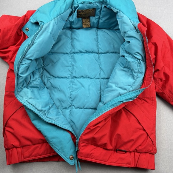 Vtg Eddie Bauer Gore-Tex Ski Jacket Premium Goose Down Mens Medium Red Blue Coat - Picture 10 of 14